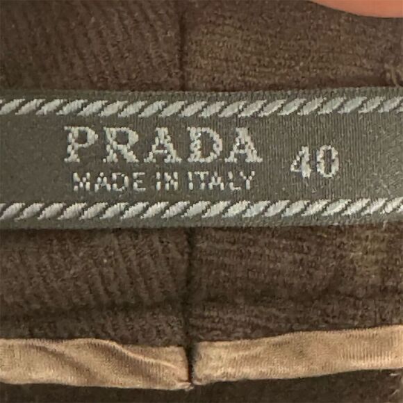 Prada Italy Brown Wool Trousers Sz 40 US 4-6 Virgin Wool Wide Leg Pants 28W - Picture 5 of 6